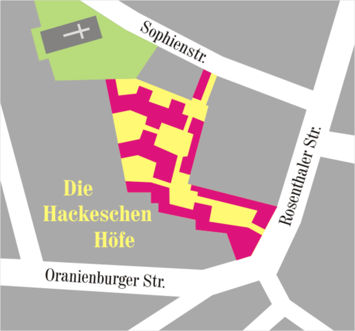 Mapa de Hackesche Höfe Berlín